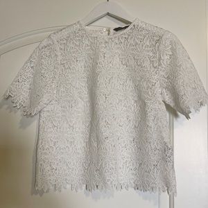 Zara small S white lace top blouse